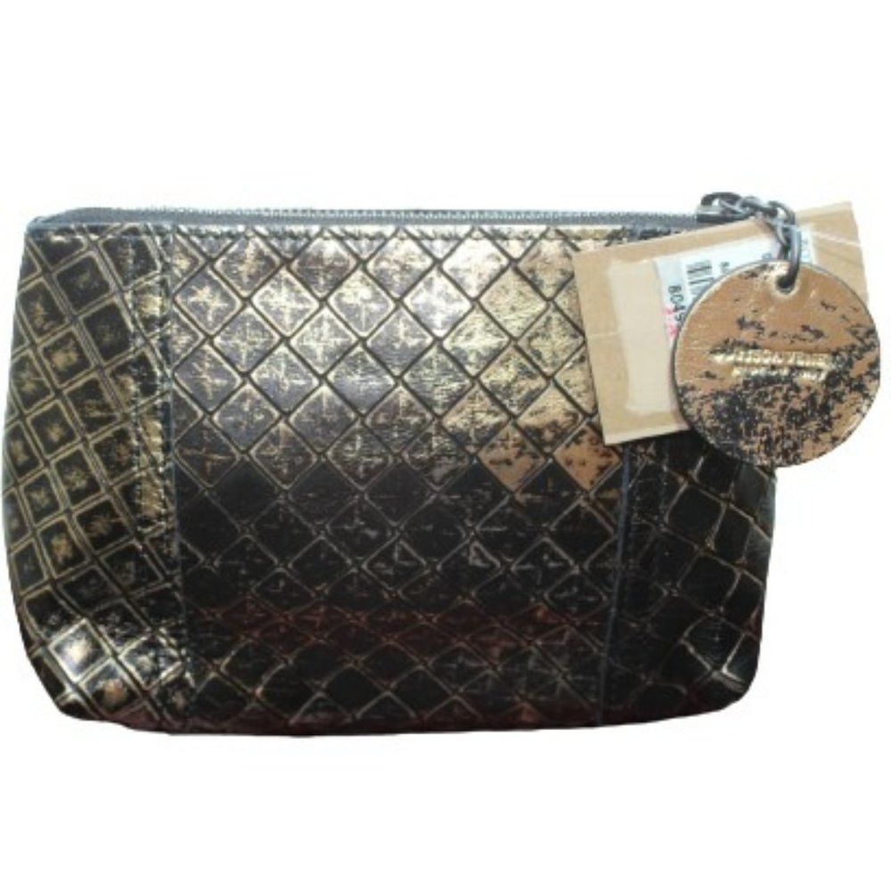 ✨Authentic New BOTTEGA VENETA Intreccio Mirage Leather Mini Clutch Pouch Gold